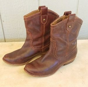 Brown Leather Fossil Boots 6.5